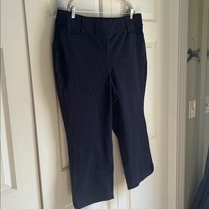 Lane Bryant the Allie navy blue capri trousers belt loops high waist size 20